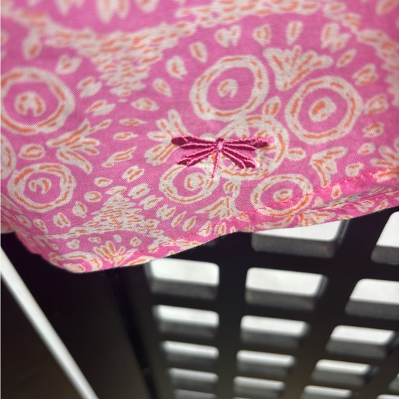 💗 Talbots Pink Patterned Cotton Button Down Shirt Lightweight Small 💗 - Picture 7 of 16